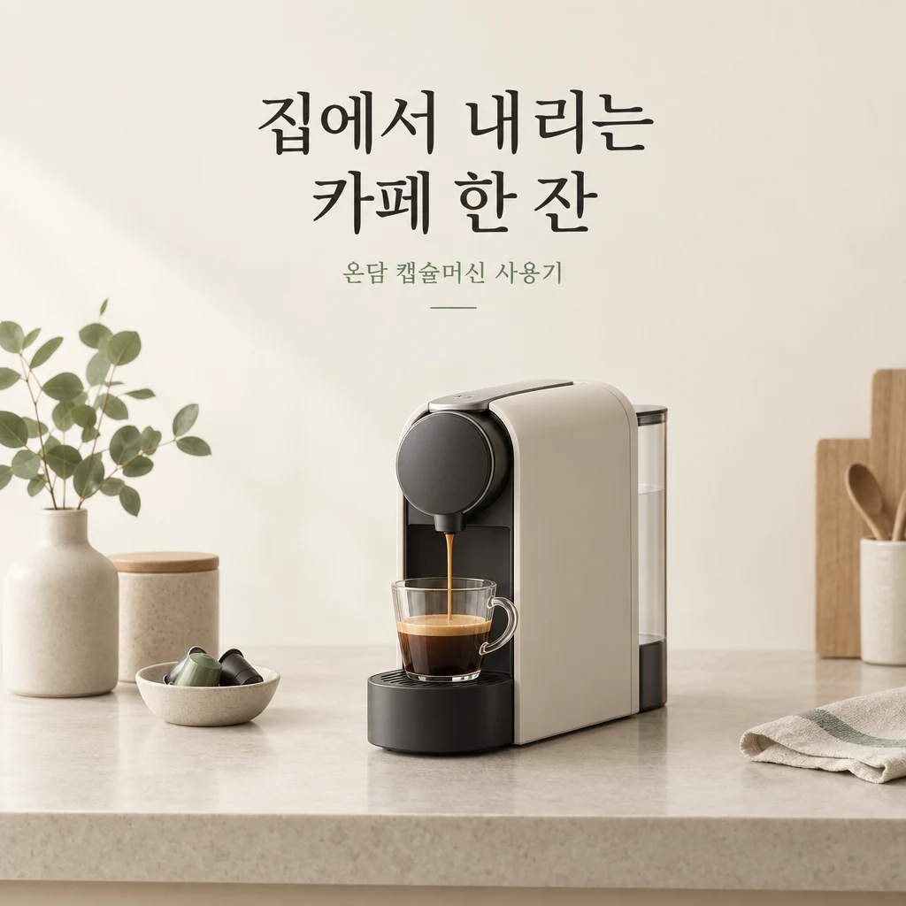 캡슐머신 사용기 카드뉴스 예시의 첫 장입니다.